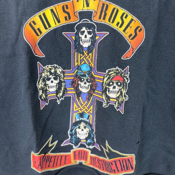 Vintage Guns N Roses Distressed Appetite for Destruction Screen Print Tee | Lg - Picture 12 of 13